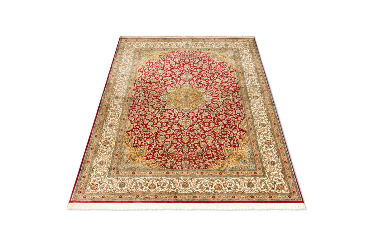 Sidenmatta - Kashmir Silk - 216 x 153 cm - röd