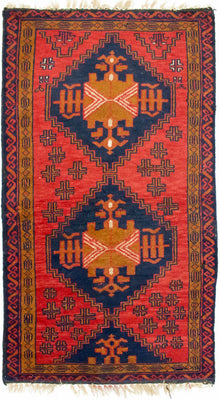 Baluch-matta - 129 x 74 cm - röd