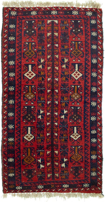 Baluch-matta - 130 x 74 cm - röd