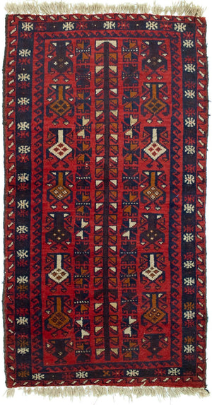 Baluch-matta - 130 x 74 cm - röd