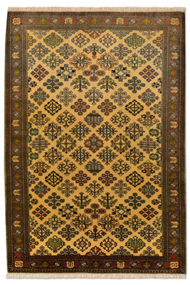 Turkaman-matta - 157 x 100 cm - guld