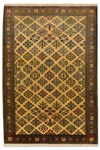 Turkaman-matta - 157 x 100 cm - guld
