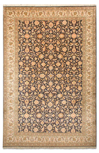 Sidenmatta - Kashmir Silk - 285 x 183 cm - mörkblå