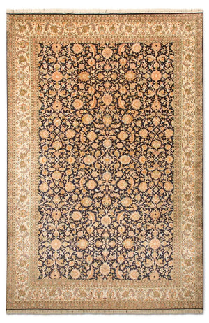 Sidenmatta - Kashmir Silk - 285 x 183 cm - mörkblå