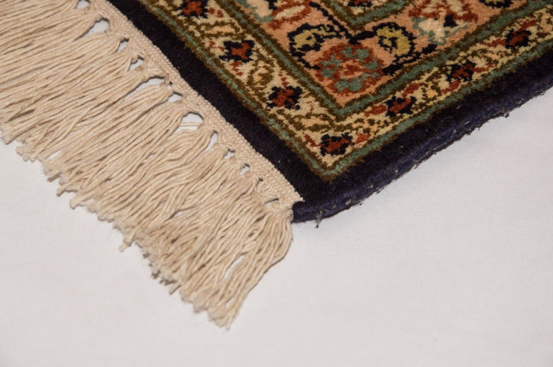 Sidenmatta - Kashmir Silk - 285 x 183 cm - mörkblå