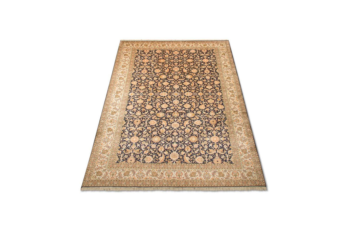 Sidenmatta - Kashmir Silk - 285 x 183 cm - mörkblå