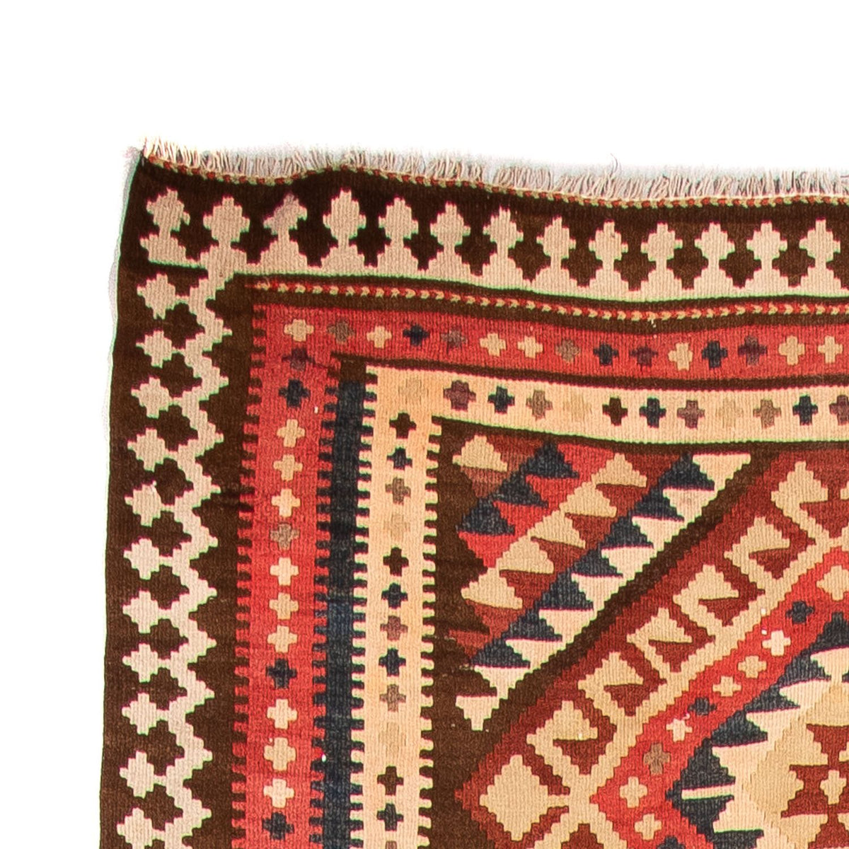 Runner Kelim-matta - gammal - 402 x 135 cm - flerfärgad