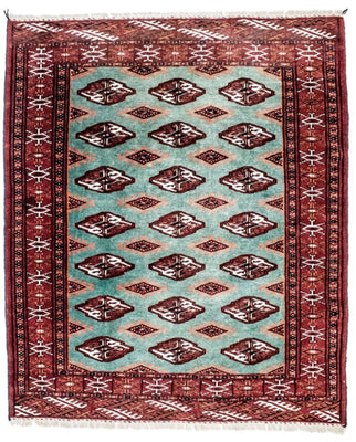 Turkaman-matta - 124 x 100 cm - turkos