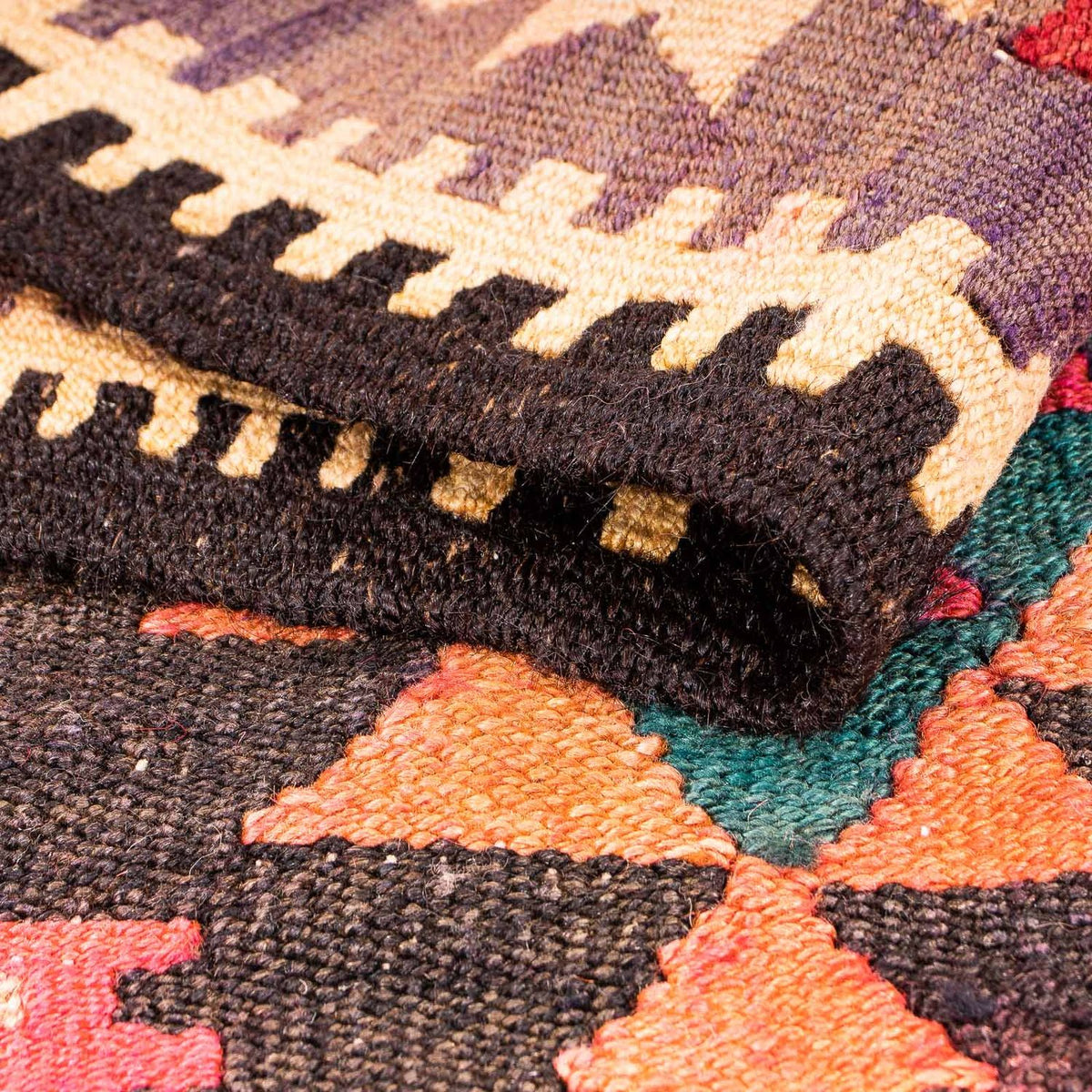 Kelim-matta - gammal - 290 x 150 cm - flerfärgad