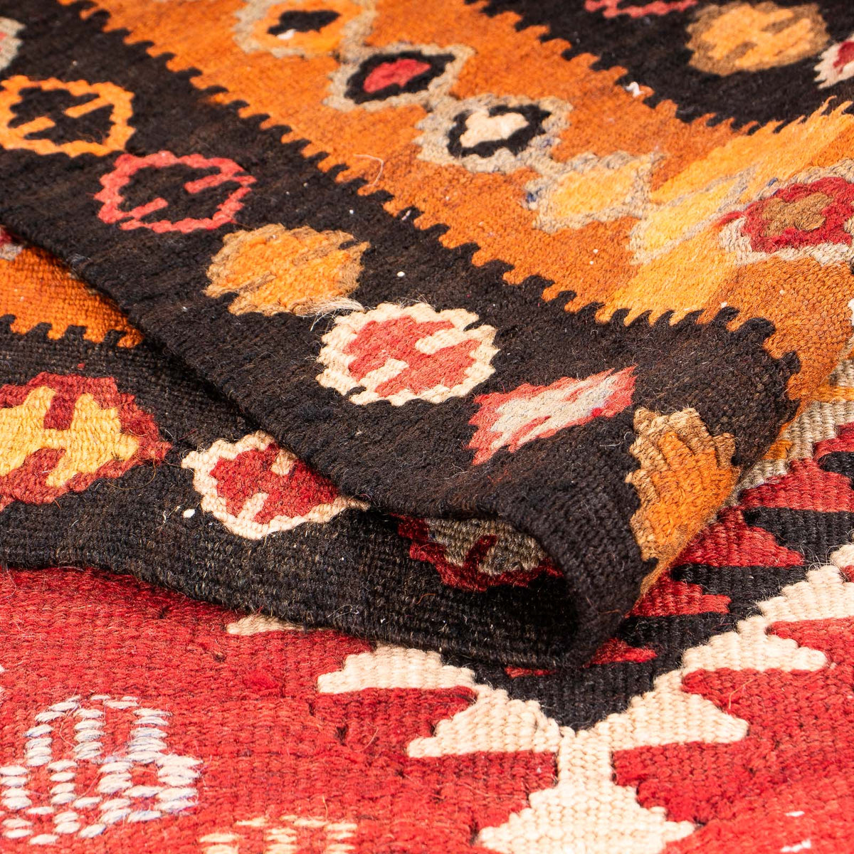 Runner Kelim-matta - gammal - 320 x 125 cm - flerfärgad