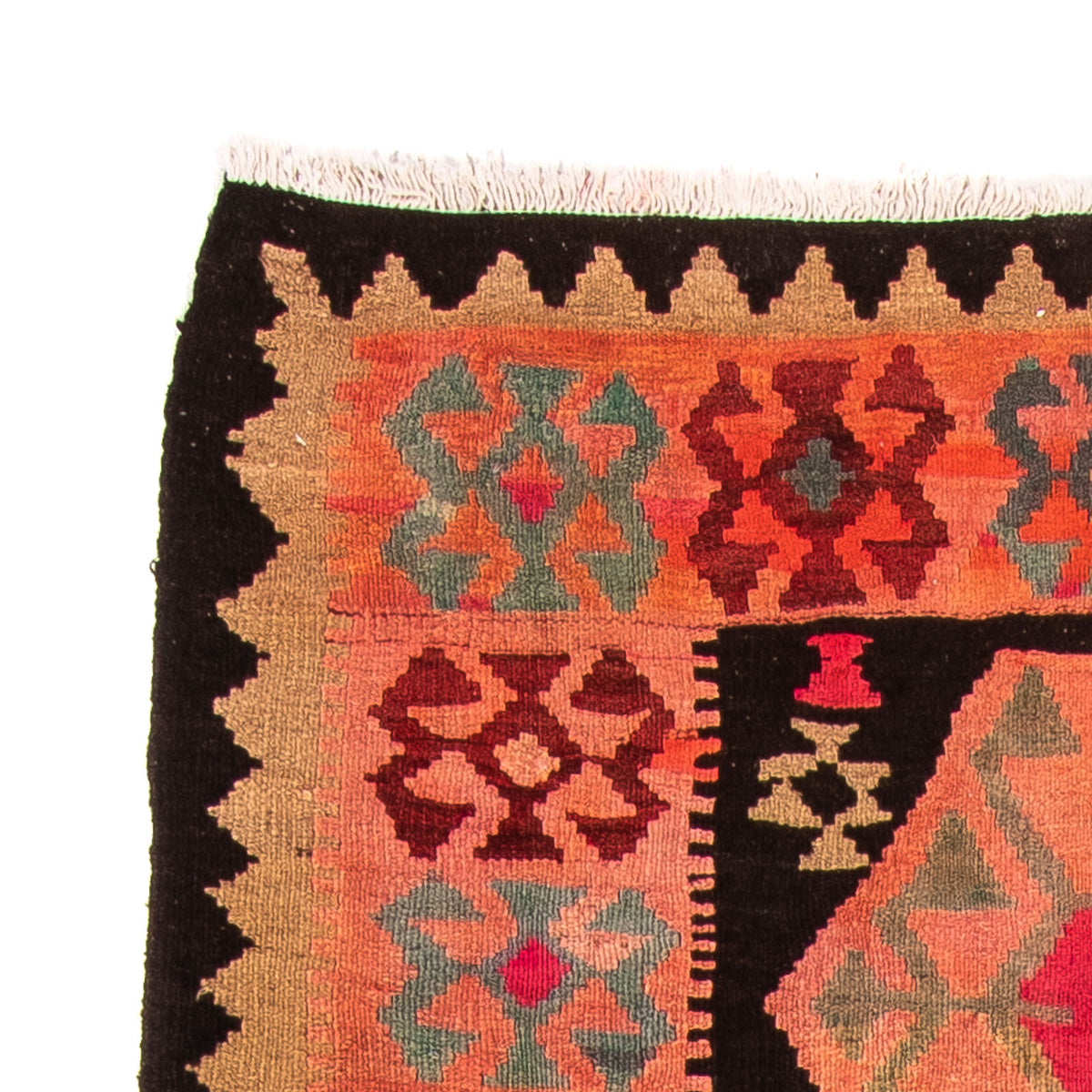 Runner Kelim-matta - gammal - 240 x 117 cm - flerfärgad