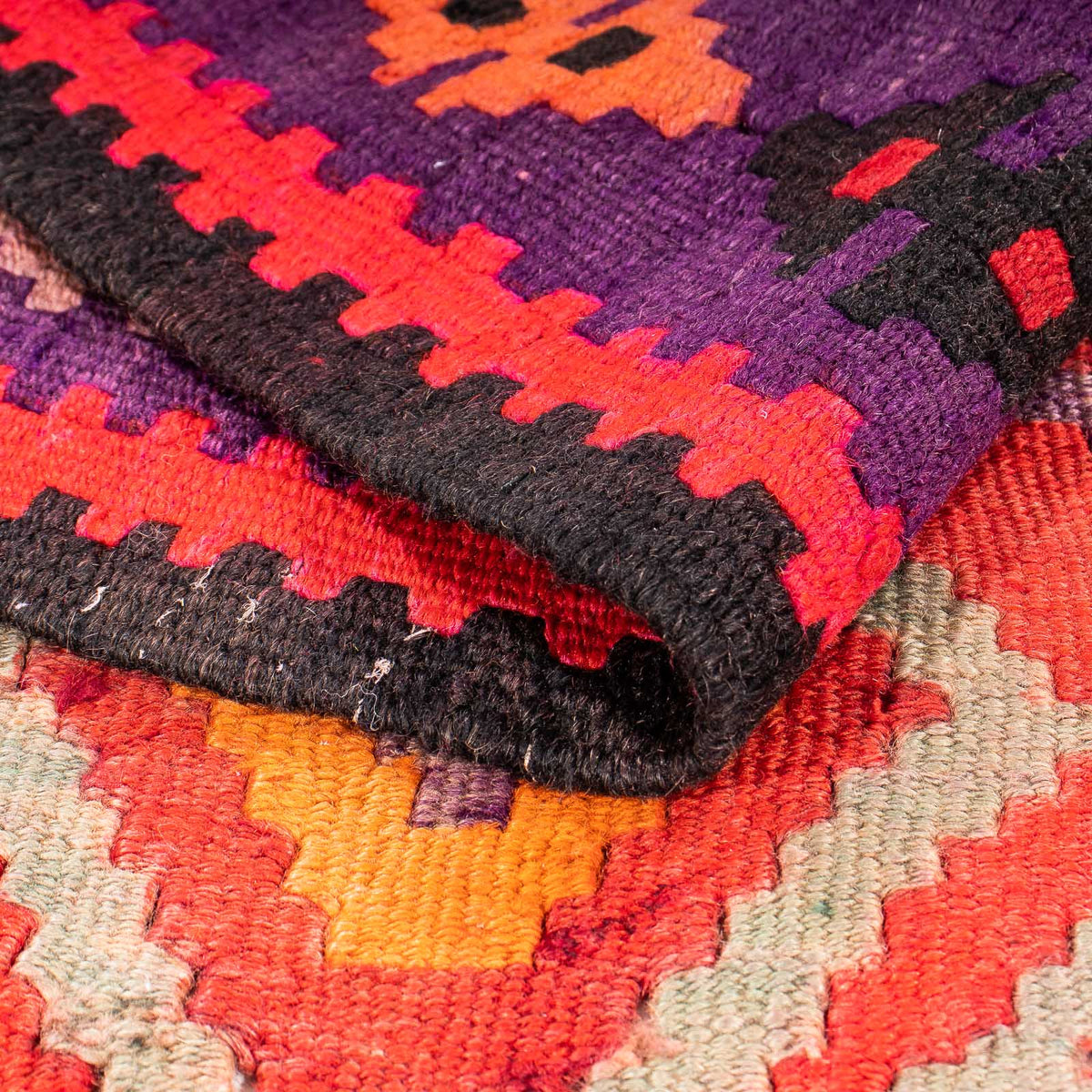 Kelim-matta - gammal kvadrat  - 150 x 142 cm - flerfärgad