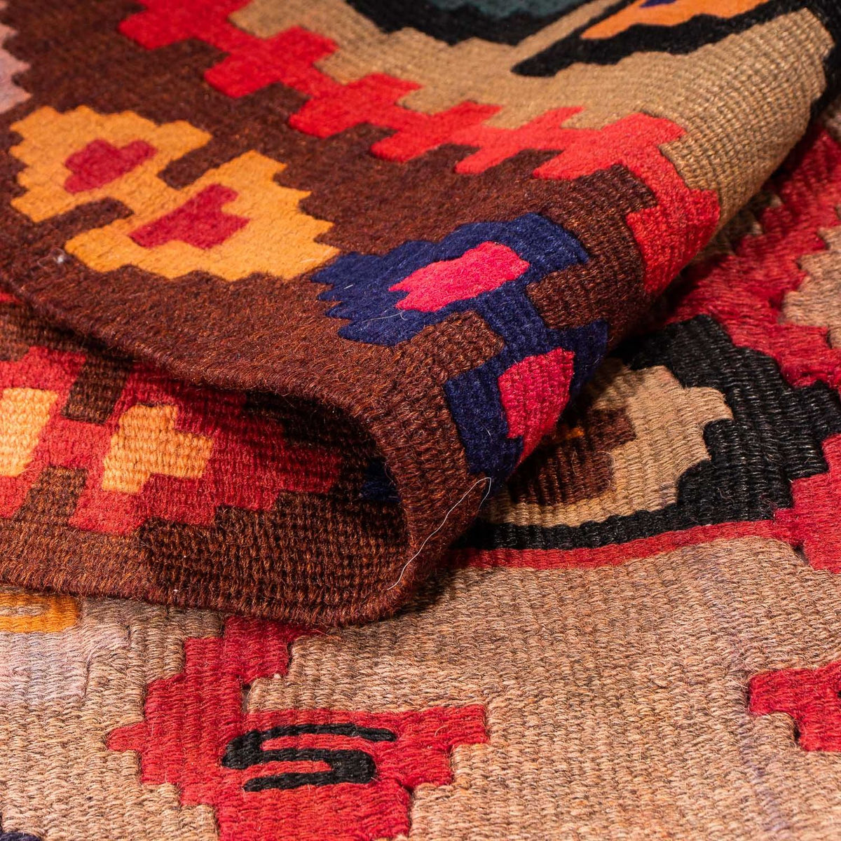 Runner Kelim-matta - gammal - 360 x 170 cm - flerfärgad