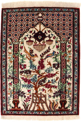 Silk Carpet - Ghom Silk - Premium - 77 x 57 cm - beige