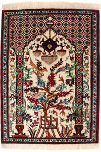 Silk Carpet - Ghom Silk - Premium - 77 x 57 cm - beige