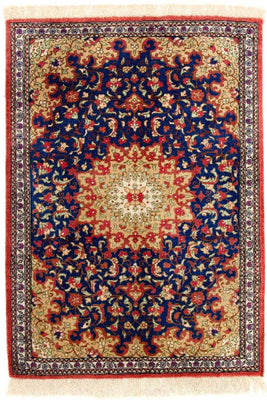 Silk Carpet - Ghom Silk - Premium - 75 x 56 cm - blå