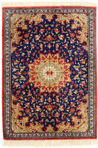 Silk Carpet - Ghom Silk - Premium - 75 x 56 cm - blå