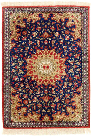 Silk Carpet - Ghom Silk - Premium - 75 x 56 cm - blå
