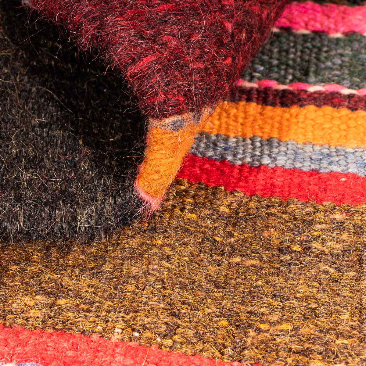 Kelim-matta - gammal - 80 x 57 cm - flerfärgad