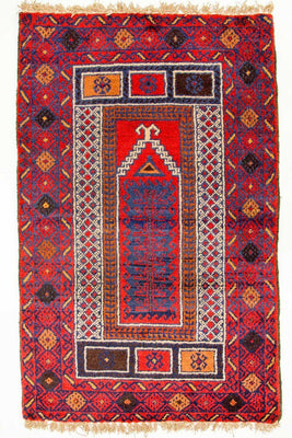 Baluch-matta - 125 x 79 cm - röd