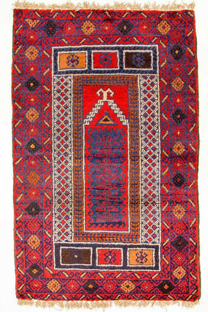Baluch-matta - 125 x 79 cm - röd