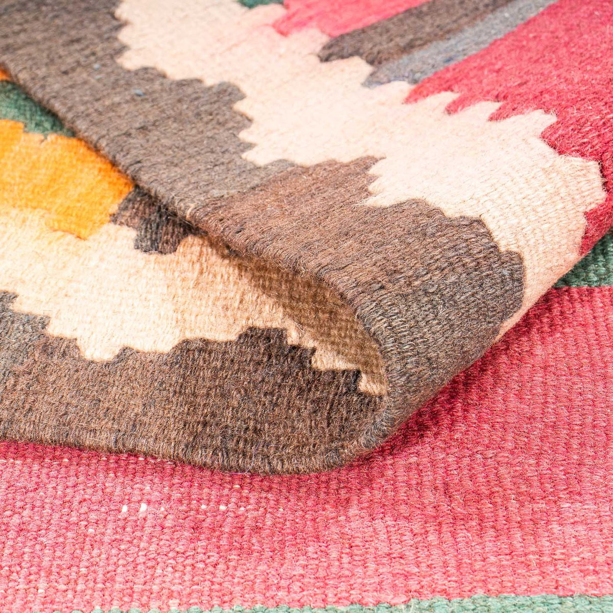 Runner Kelim-matta - gammal - 400 x 142 cm - flerfärgad