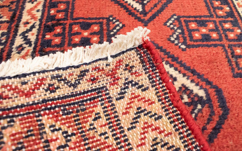 Runner Turkaman-matta - 100 x 50 cm - röd