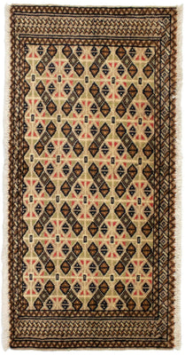 Runner Turkaman-matta - 100 x 50 cm - beige