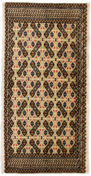 Runner Turkaman-matta - 100 x 50 cm - beige