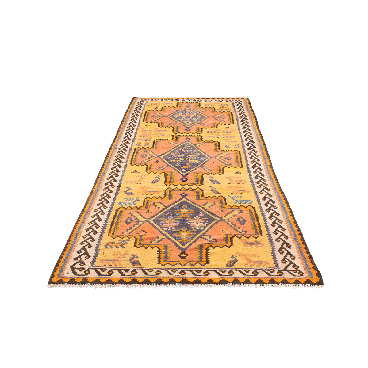 Runner Kelim-matta - gammal - 280 x 147 cm - flerfärgad