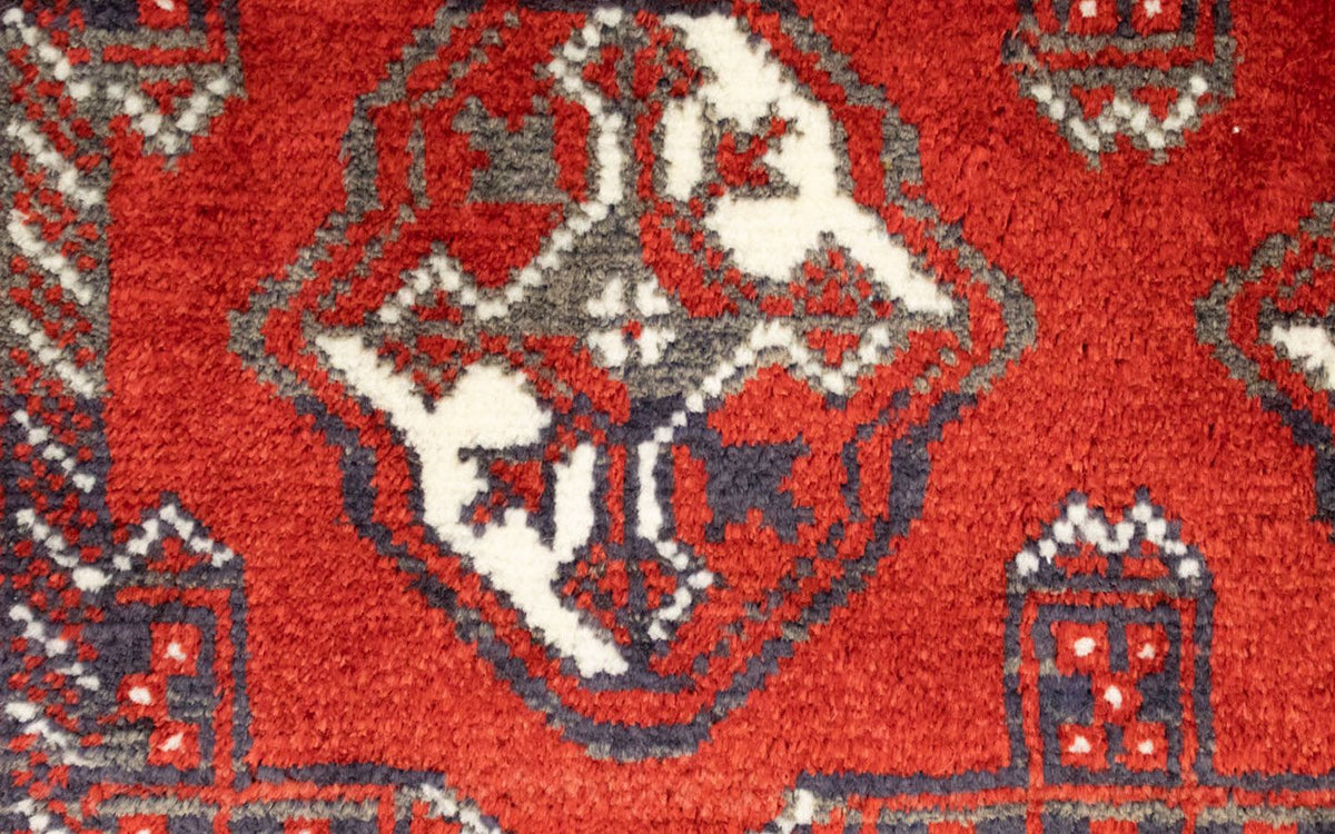 Runner Turkaman-matta - 100 x 50 cm - röd