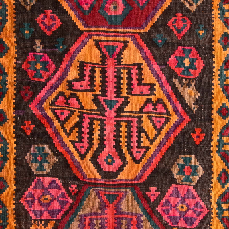 Runner Kelim-matta - gammal - 375 x 142 cm - flerfärgad