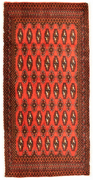 Turkaman-matta - 130 x 60 cm - röd