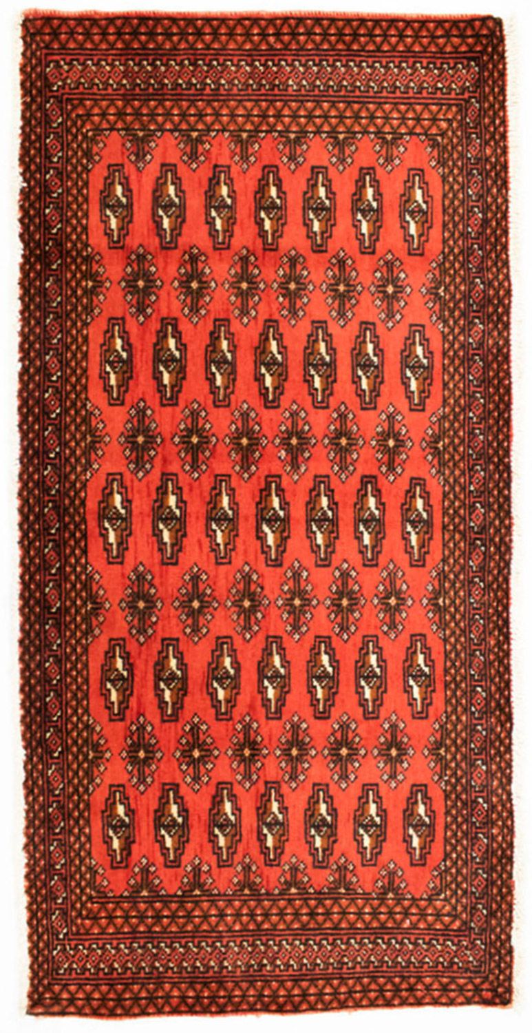 Turkaman-matta - 130 x 60 cm - röd