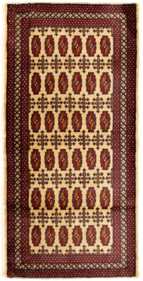 Turkaman-matta - 130 x 60 cm - beige