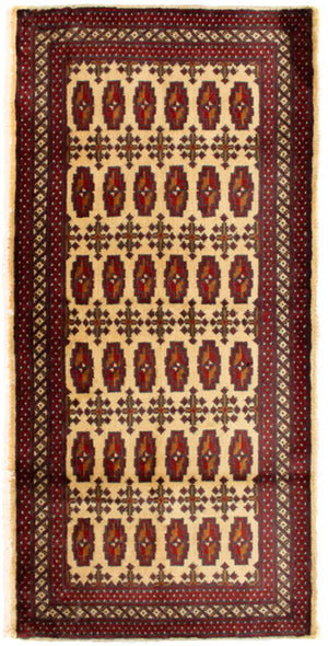 Turkaman-matta - 130 x 60 cm - beige