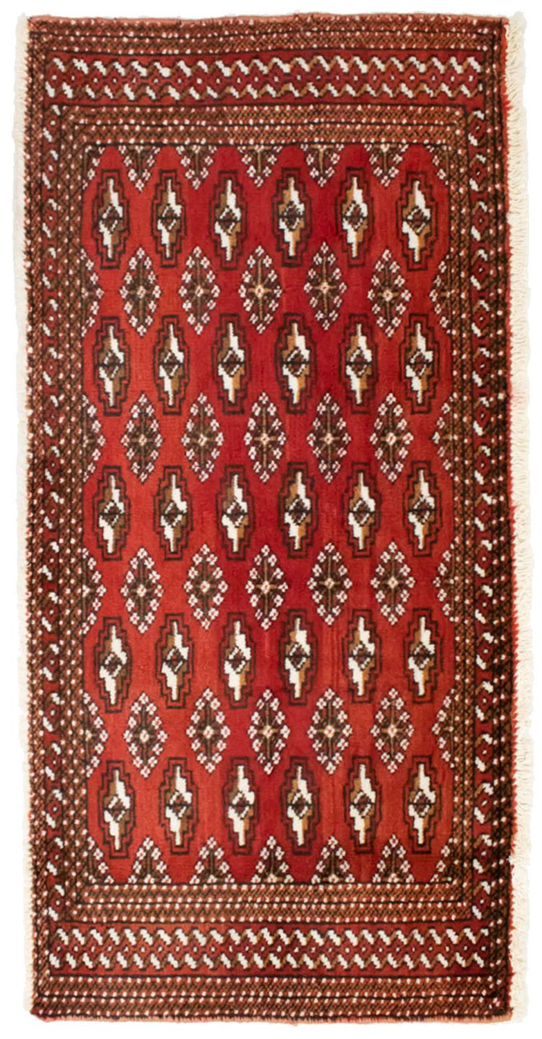 Turkaman-matta - 130 x 60 cm - röd