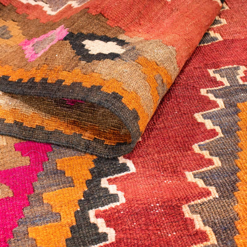 Runner Kelim-matta - gammal - 330 x 130 cm - flerfärgad
