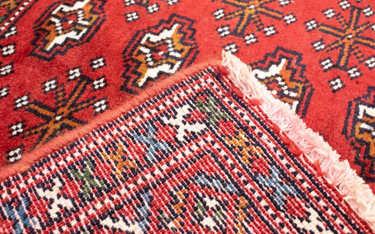 Turkaman-matta - 130 x 60 cm - röd