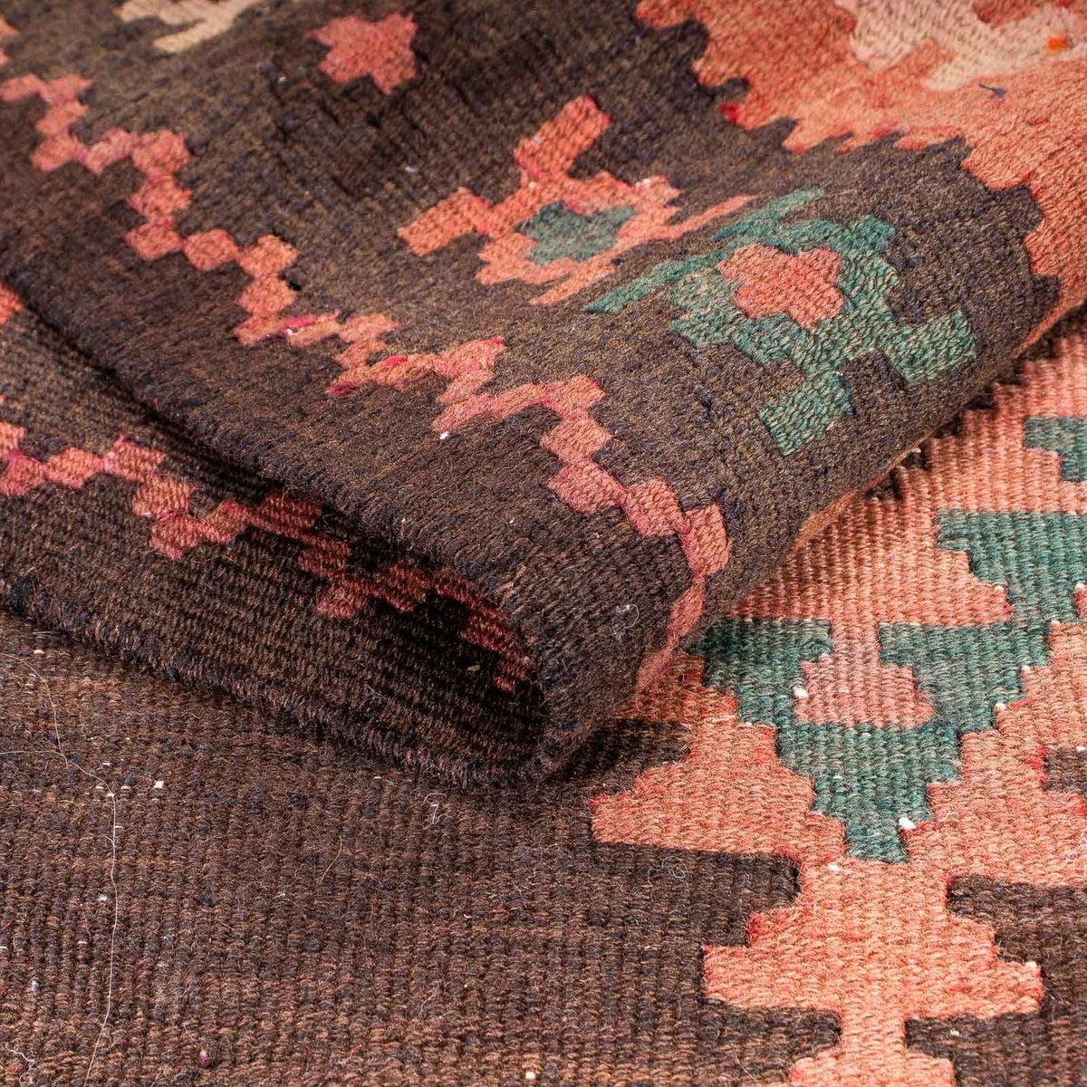 Runner Kelim-matta - gammal - 290 x 110 cm - flerfärgad