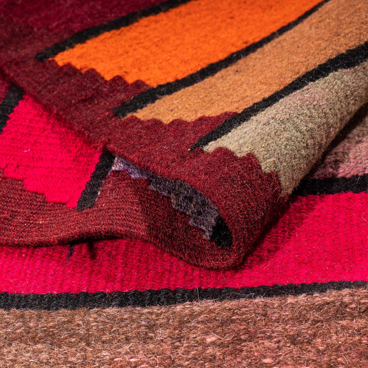 Runner Kelim-matta - gammal - 355 x 125 cm - flerfärgad