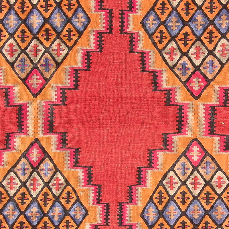 Runner Kelim-matta - gammal - 395 x 180 cm - röd