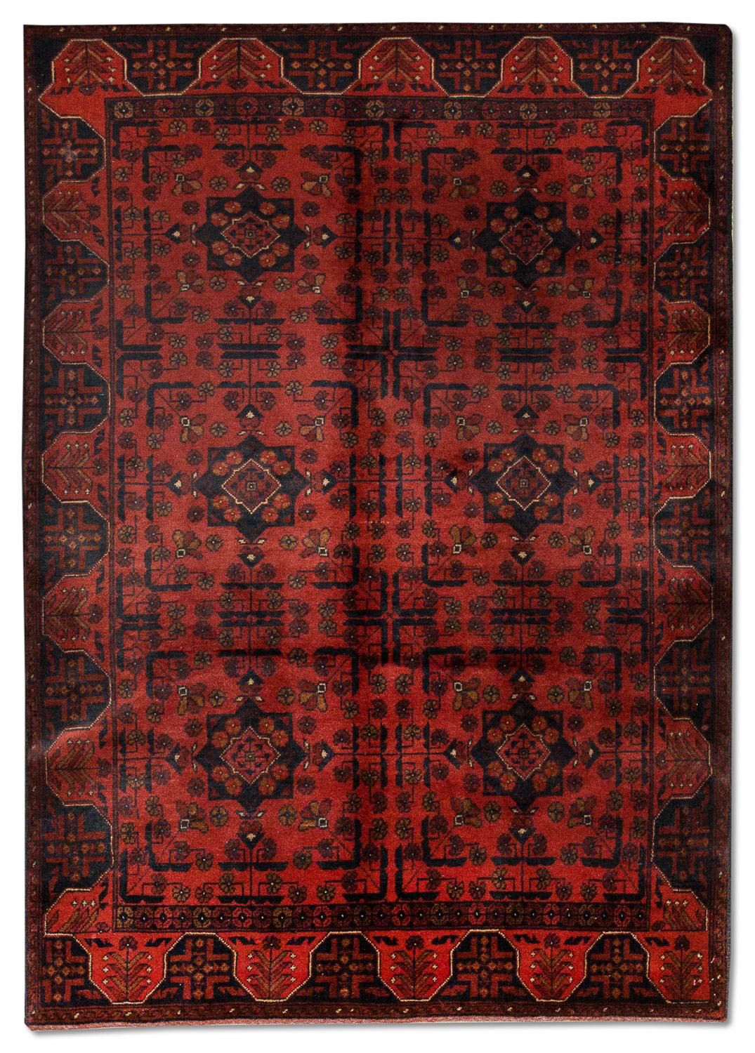Afghansk matta - Kunduz - 186 x 122 cm - röd