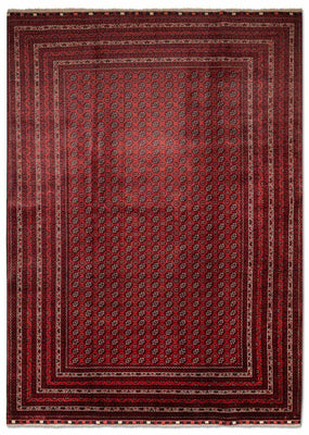 Afghansk matta - Bukhara - 301 x 197 cm - röd