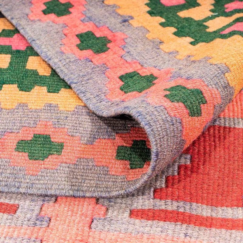 Runner Kelim-matta - gammal - 340 x 150 cm - flerfärgad