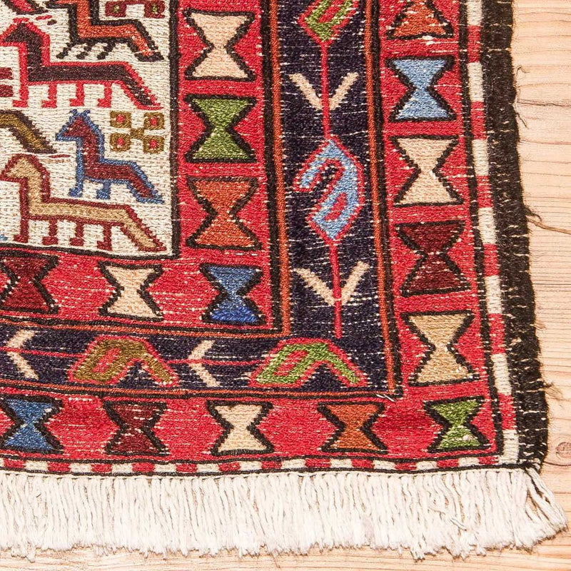 Kelim Carpet - orientalisk matta kvadrat  - 99 x 95 cm - beige