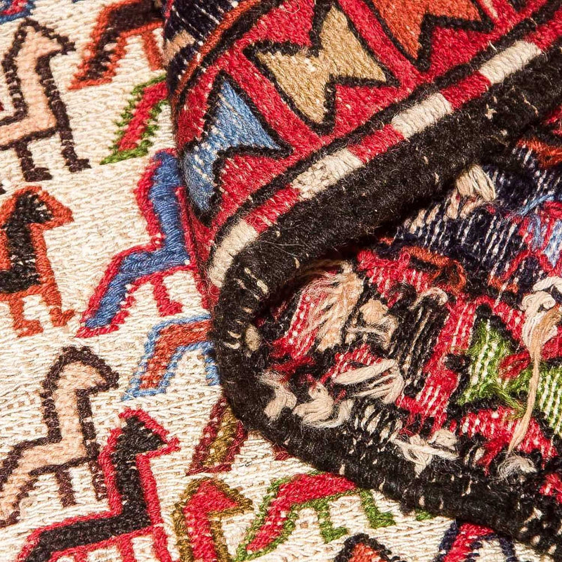 Kelim Carpet - orientalisk matta kvadrat  - 99 x 95 cm - beige