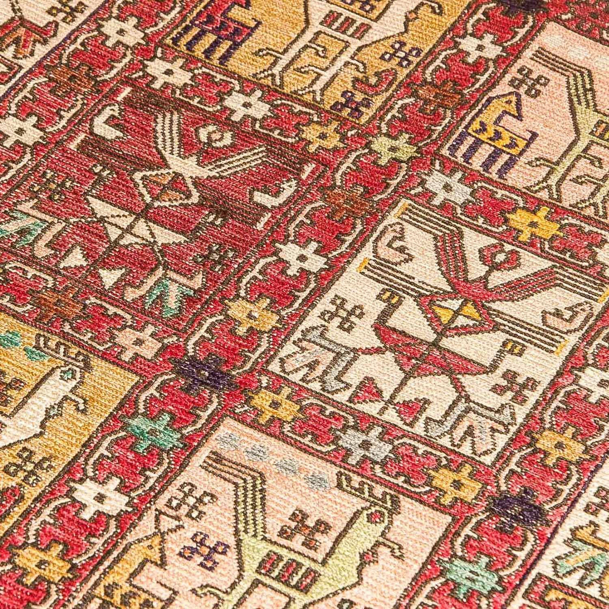Kelim Carpet - orientalisk matta - 97 x 75 cm - röd