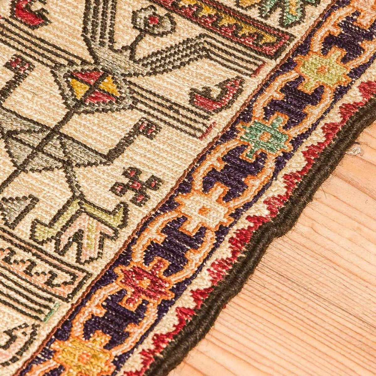 Kelim Carpet - orientalisk matta - 97 x 75 cm - röd