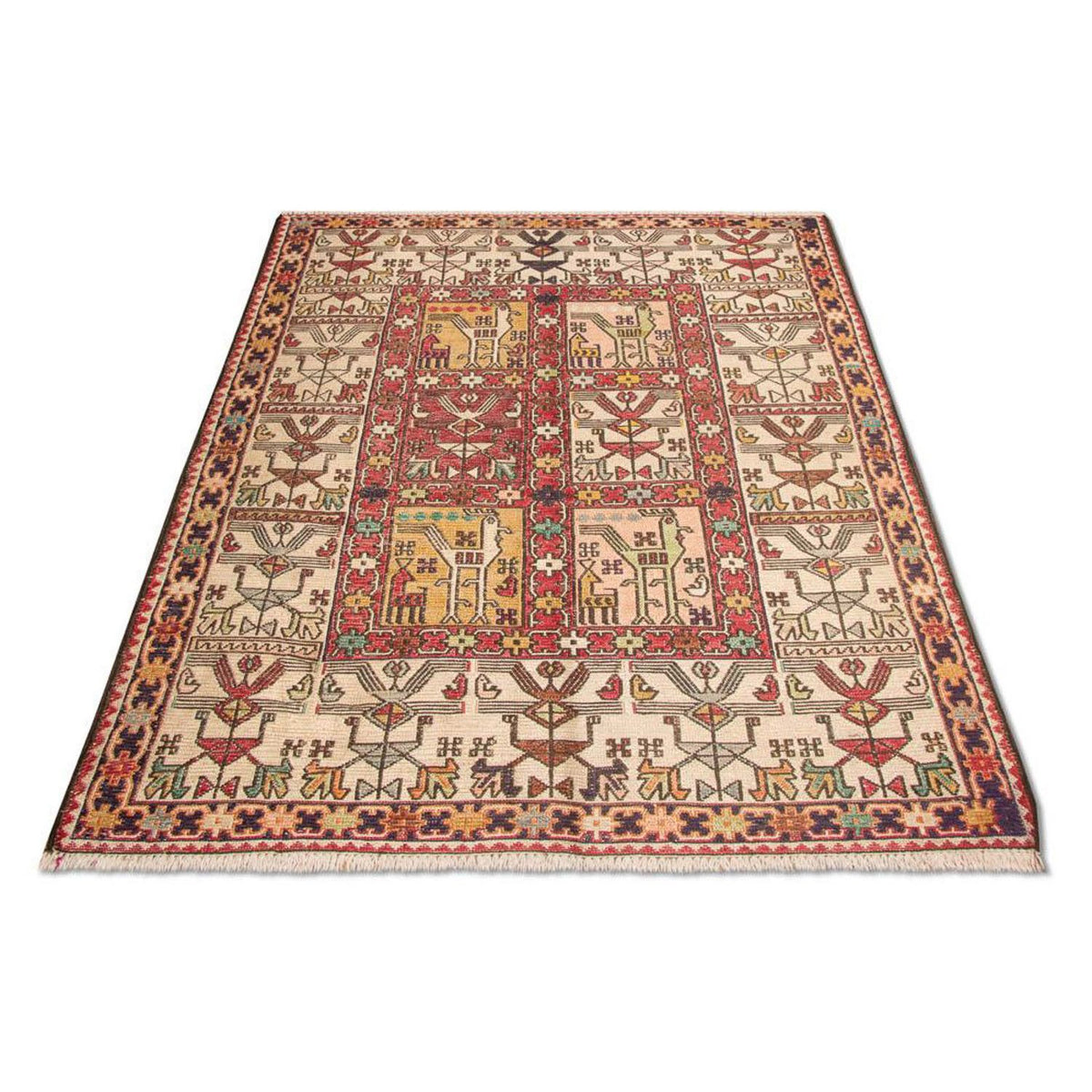 Kelim Carpet - orientalisk matta - 97 x 75 cm - röd